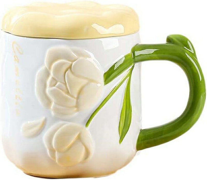 マグカップコーヒー マグ 3D ローズ セラミックカップマグカップ ピンク 黄 薄緑色 水色 レディースマグカップ プレゼント デザイン03 結婚お祝い マグカ...