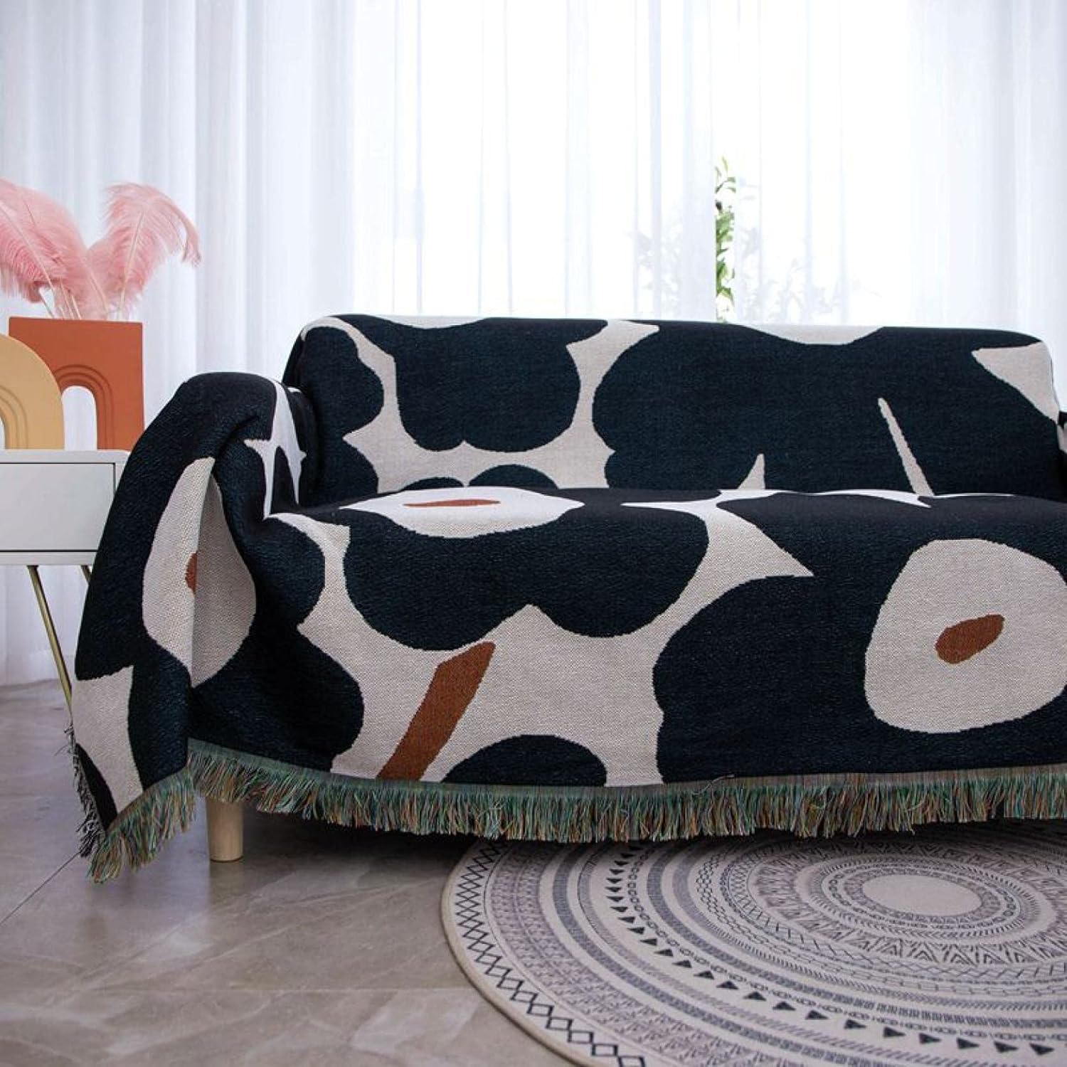 ソファーカバーマルチカバー キルト 180x300cm 防水シーツ おねしょシーツ 西海岸 ピアノカバー チェアカバー レトロ スローブランケット ズレにくい 滑り止めフ 裏面シリコン タオルケット