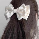 バンスクリップ 髪留め 髪飾り レディース ヘッドドレス ヴィンテージ リボン ヘアクリップ 髪留め 髪飾り ヘアアクセサリー(白)
