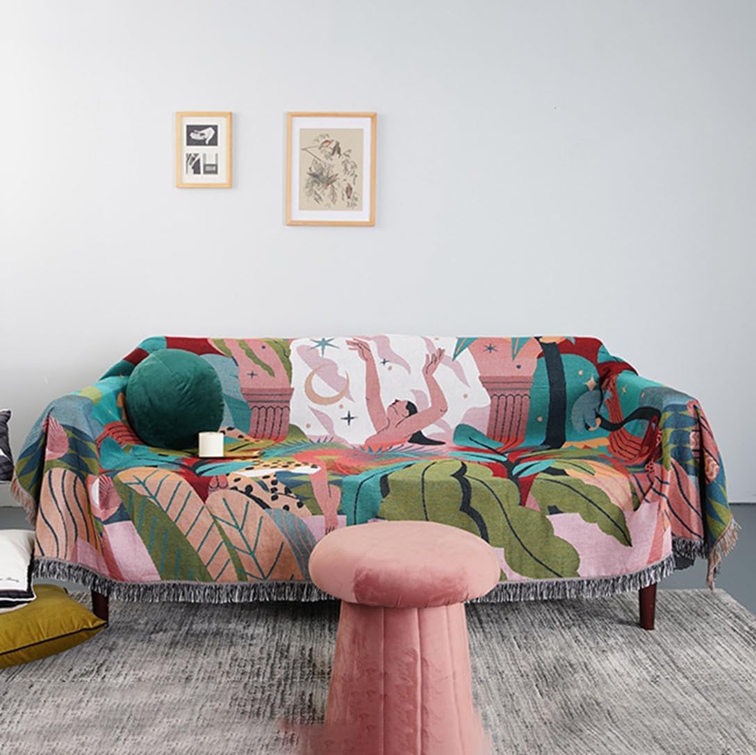 ソファカバー おしゃれ 替えカバー 長方形 柔らかい 1 2人掛け フリンジ付き 大判 多機能 保護カバー ..