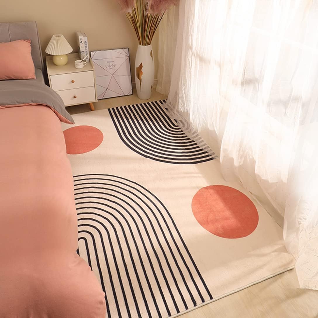 ラグ カーペット 滑り止め 洗える ラグマット 北欧風 モダン 柔らかい 絨毯 吸水速乾 防ダニ 抗菌防臭 耐摩耗性 折り畳み 床暖房対応/ホットカーペット対応 超高密度マイクロファイバー 軽量設計