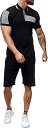 ジャージ メンズ 上下セット 夏 セットアップ スウェット tシャツ ハーフパンツ ショートパンツ 半袖 半ズボン 2点セット ルームウェア 部屋着 トレーニン...