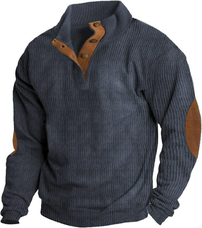 メンズカジュアルルーズ快適なバックルスタンドカラー長袖パーカー トレーナー メンズ 大きいサイズ 上下