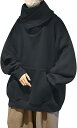 男の秋と冬固体長袖パーカーハイカラー男性ルーズフード付きフリーストレーナーヒップホップ 冬服メンズパーカー