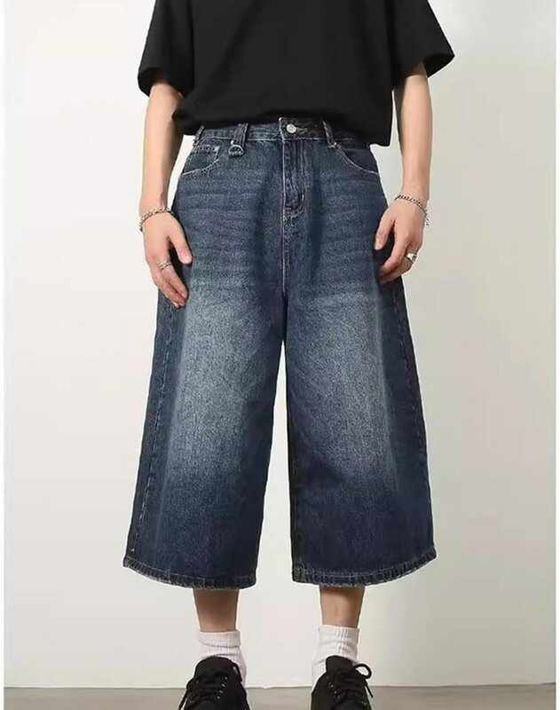 デニムパンツ メンズ ジーンズ ショートパンツ デニム ハーフパンツ ジーパン 半ズボン クロップドパンツ 膝下丈 短パン 半パン