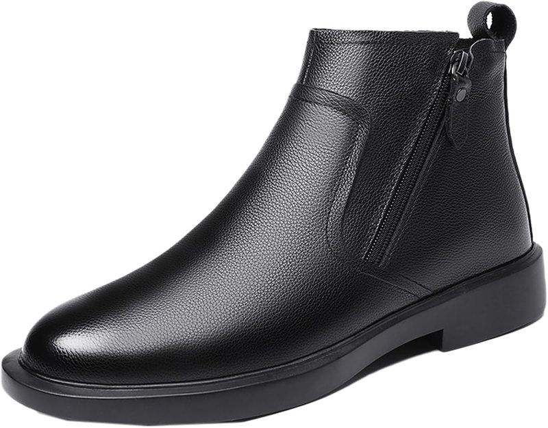 ビジネス ショートブーツ メンズ サイドジッパーブーツ 本革調 ビジネスブーツ 紳士靴 ワークブーツ 大きいサイズ 小さいサイズ サイドジップ 履きやすい 歩きやすい 冠婚葬祭 通勤 オフィス フォ