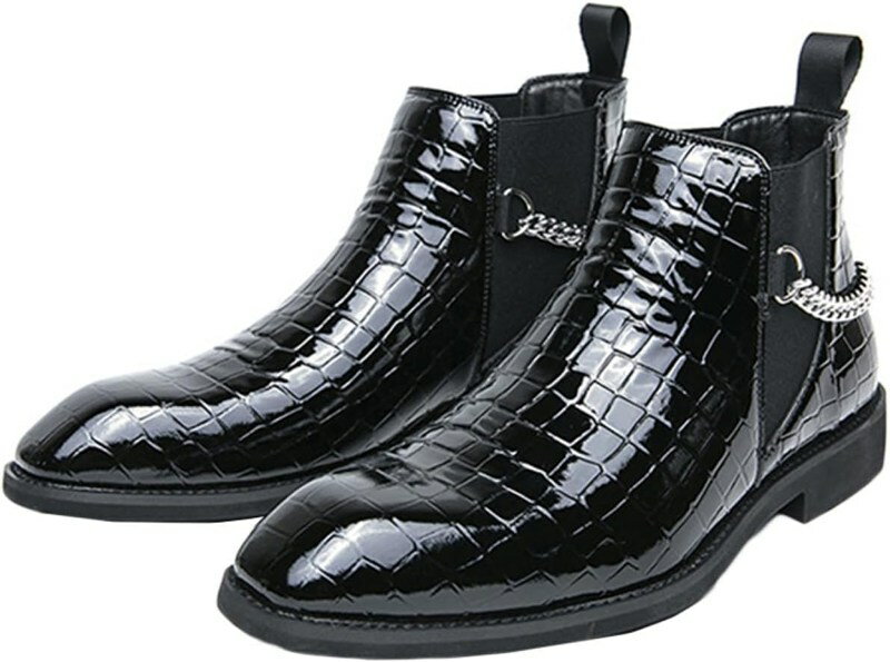 ブーツ ロングノーズ サイドゴア メンズ ショートブーツ フォーマル 靴 革靴 シューズ ビジネスブーツ ..