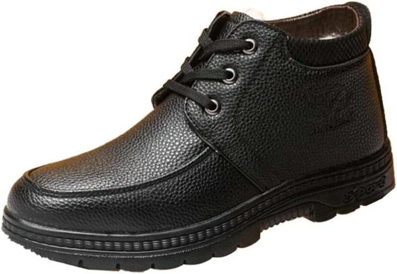 ブーツ メンズ スノーシューズ スノーブーツ 靴 シューズ 防寒 裏起毛 防滑 厚底 カジュアル 冬用 ムートンブーツ ウィンターブーツ 冬靴 雪靴 レースアップ ワークブーツ 厚底 耐磨耗 黒 雪