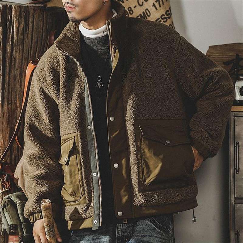 ジャケット メンズ ボアジャケット ボアコート アウター もこもこ 防寒 厚手 暖かい パーカー 大きいサイズ シンプル カジュアル ブルゾン 秋 冬