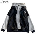 ジャケット 重ね着風 ジャンパー スタジャン メンズ レディース ウインドブレーカー 春 秋 フルジップブルゾン パッチワーク 切り替え カジュアル ファッショ...
