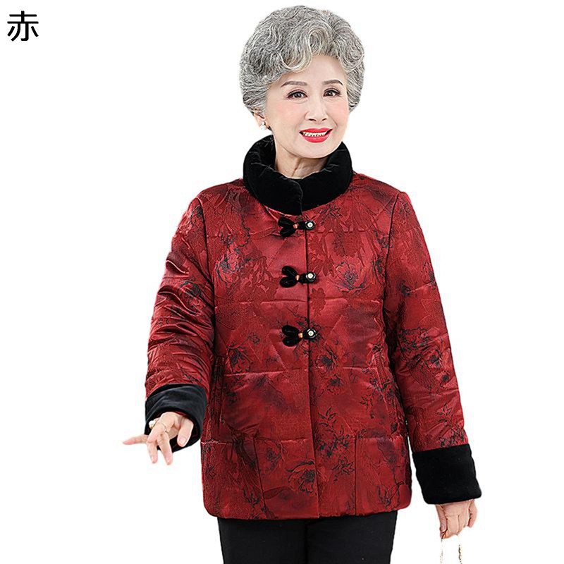 コットンジャケット レディース 花 花柄 裏ボア プリント 中綿ジャケット レディース ジャケット トップス 冬用ジャケット 長袖 厚い 綿服 やわらか 秋冬 耐洗 婦人服 シニアアウター 50-70代