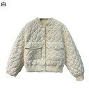ダウンジャケット レディース ニット ショート スナップ ダウン入れ アーガイル柄 ポケット付き ジャケット ライトダウン アヒル羽毛 ライト 長袖 あったかい...