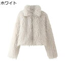 冬服 ジャケット レディース ファーコート もこもこ ファー襟 毛足長い フェイクファーコート 長袖 前開き 折り襟 ボアジャケット ファーブルゾン アウター ...