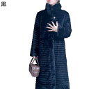 ファーコート ストライプ 毛皮コート レディース ファー アウター 立ち襟 ロングコート ボアコート 冬服 ボアジャケット 防寒 防風 きれいめ エレガント 厚...