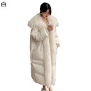 冬服 ダウンジャケット ロング丈 レディース ファーコート 秋冬着 ファー襟 フェイクファーコート アウター 毛皮ジャケット ベンチコート ふわふわ 棉服コート シルエット エレガント 防寒 防風 あったか 女性用