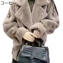 毛皮ジャケット ファーコート ふわふわ バイクジャケット ボアジャケット レディース ボアコート ショート丈 秋冬服 厚手 あったかい 韓国風 カジュアル ヴィ...