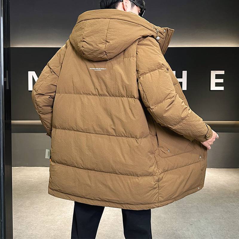 ロングダウンコート メンズ ダウンジャケット ダウン90 無地 保温性 コート 冬服 カジュアル 冬コート M-3XL ロングダウンアウター 分厚い 着膨れせず 防寒服 シンプル 吸湿発熱 ファッション アウトドア