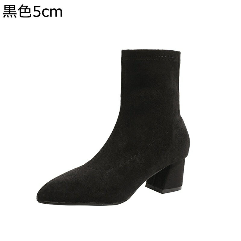 ストレッチブーツ ソックスブーツ ショートブーツ レディース ポインテッドトゥ 粗いかかと ブーティ ハイヒール ハーフブーツ やわらか 歩きやすい 女性 おしゃれ 滑り止め 快適 秋冬用