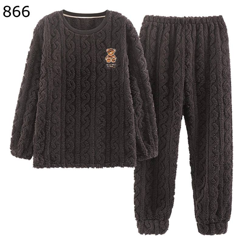 フランネル パジャマ メンズ 長袖 冬用 ルームウェア 家着 2点セット クルーネック 上下セット 長ズボン 厚手 保温 あったか ふわふわ 快適 ゆったり おしゃれ 着心地 気持ちいい
