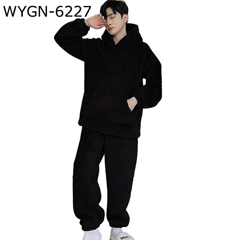 冬 メンズ パジャマ ルームウェア フランネル 厚手 もこもこ 気持ち良い 長袖 ボトムス 上下セット カジュアル 2点セット 家着 寝間着 お風呂上り 保温 あったか ゆったり 快眠ナビ