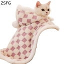ペット服 秋冬用 犬 マント フード付き チェック柄 ブランケット フリースボア フリースサイズ 着脱簡単 暖かい 保温 猫服 犬服秋冬 防寒コート ドッグウェ...