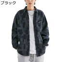 シャツジャケット カジュアルシャツ 開襟 メンズ 春秋 大きいサイズ 日系 レトロ パッチワーク チェック柄 ゆったり ストリート スポーツ アウトドア ジャンパー