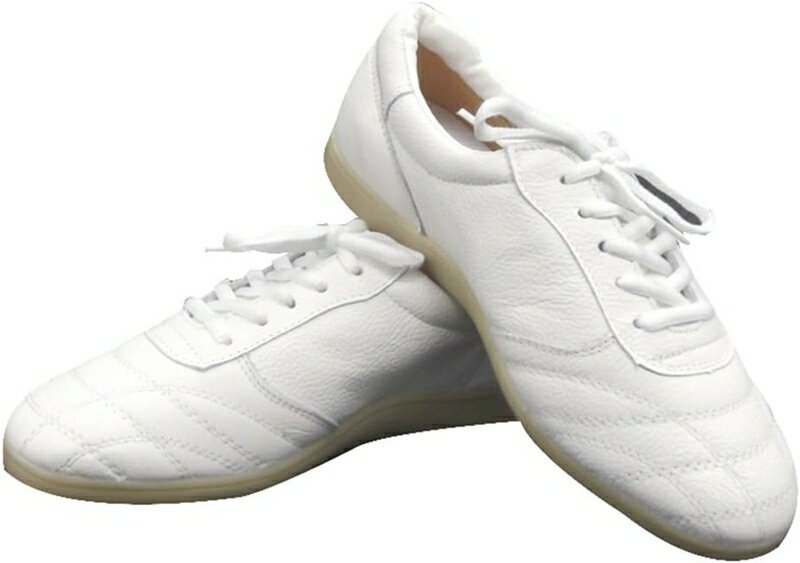 ウーシュー 太極拳シューズ 武術 靴 ソフトレザー スニーカー 牛筋ソール カンフー テコンドー 気功 少林寺拳法 男女兼用 白