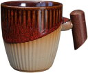 マグカップ seセラミックコーヒーマグ、セラミックマグ粗い陶器コーヒーカップレトロスタイル木製ハンドルマグユニークなセラミックティーカップセラミック釉薬磁器カップ (ワンカラーB)(3)