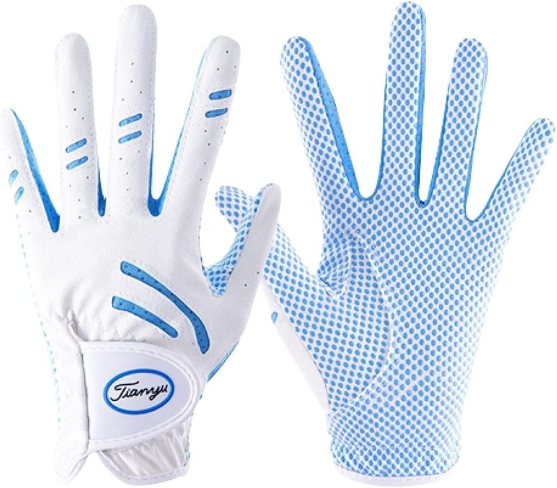ゴルフグローブ キッズ 子供用 両手用 ゴルフ手袋 フィット感 通気 防滑 耐久性 合成皮革X羊革