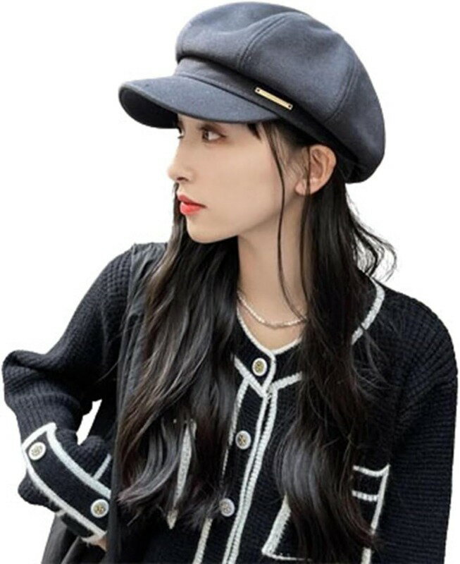 キャスケット レディース 綿混 秋春冬用 フリーサイズ 小顔効果 調節可能 無地 かわいい 軽い 手洗い可..