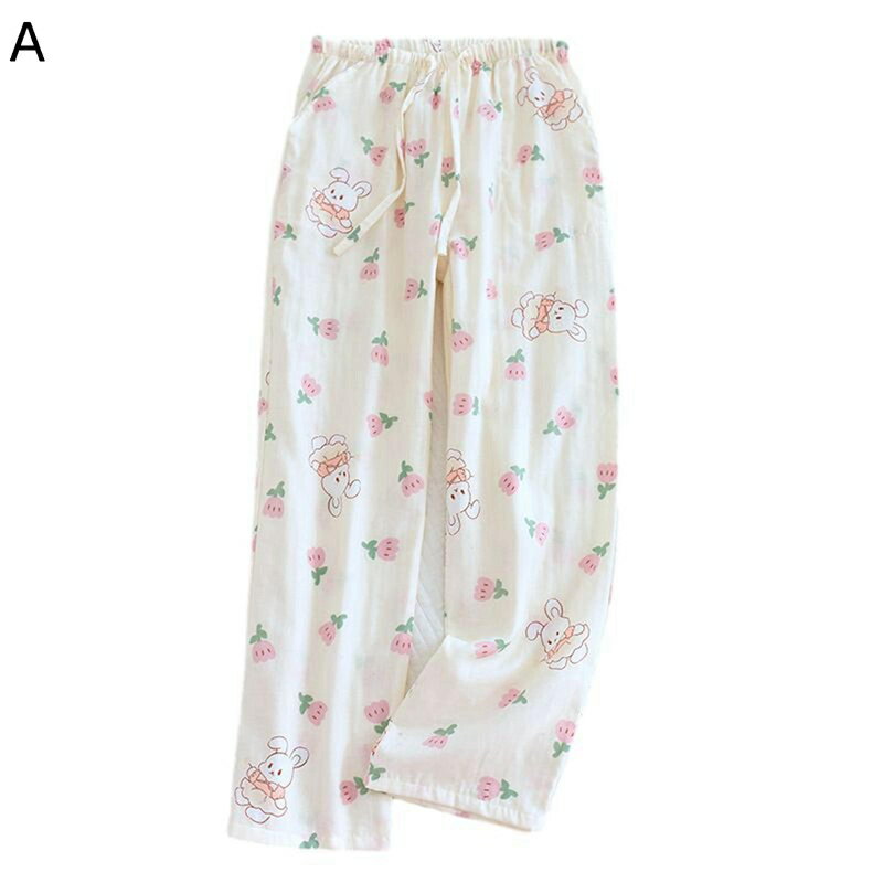 春夏秋 二重ガーゼ 楽ちんパンツ ルームウェア 薄手 吸汗速乾 快適 ボトムス パジャマ 長ズボン 柔らか..