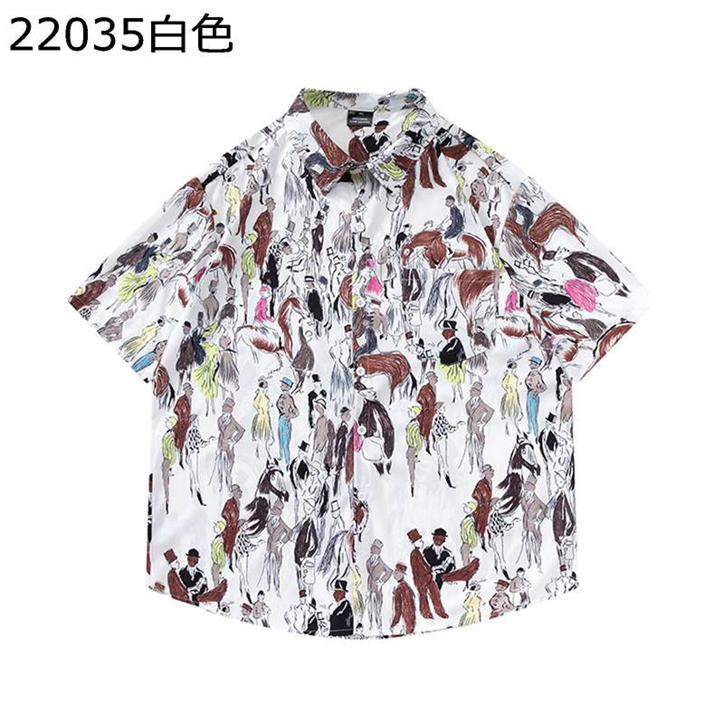 総柄シャツ アロハシャツ 夏服 メンズ 前開き 半袖 ビックシルエット ボタンダウン カジュアルシャツ 柔らかい 耐摩耗 日焼け止め UVカット ビーチ リゾート 吸汗透湿 アウトドア スポーツ シンプル