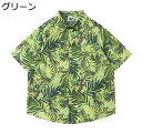 アロハシャツ 襟付き メンズ ビーチシャツ 半袖 夏用 ボタニカル柄 総柄シャツ ビックシルエット 日焼け止め 通気速乾 UV対策 ボタンダウン 薄手 サラサラ...