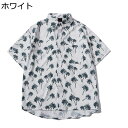 ビーチシャツ メンズ ハワイアンシャツ カジュアルシャツ 半袖 総柄 ヤシの木 おしゃれ 夏服 薄手 ゆったり 通気性 日焼け止め カップル 開襟 速乾 汗染み防止 ストリート リゾート 花火大会 お祭り