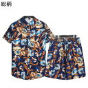 柄シャツ メンズ 半袖シャツ アロハシャツ 上下セット 夏用 薄手 通気 速乾 原宿風 おしゃれ 総柄 花柄 ゆったり カジュアルシャツ 開襟 快適 ストリート uvカット スポーツ ビーチ 花火大会 お祭り