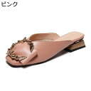 パンプス ミュール メタリック 金属 大きいサイズ 小さいサイズ ラインストーン バックル スリッパ サボ つま先あり かかとなし レディース スクエアトゥ ミ...