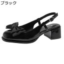 つま先ありサンダル 蝶結び エナメル 可愛い サンダル レディース用 夏 リボン バックストラップ 太ヒール ミドルヒール メリージェーン スクエアトゥ 痛くな...