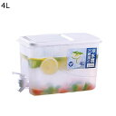 ドリンクサーバー ウォーターポット 蛇口付き 冷蔵庫ポット ピッチャー 4L 熱湯可 広口 ドリンクディスペンサー クリア 貯蔵タンク 冷水筒 サイダー フルーツティー 麦茶 キッチン収納 保存容器(3)