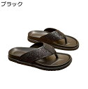 スリッパ トングサンダル メンズ 革サンダル カジュアル 大きいサイズ ストライプ 本革 革靴 レザー 外履き 夏靴 鼻緒付き 履きやすい 軽量 健康無味 コン...