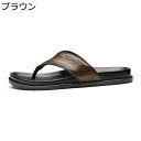 メンズ ビーチサンダル 鼻緒 ビーサン 牛革 レザー トングサンダル ルームシューズ 夏用 室内/室外履き 縮まない 涼しい やわらか スポーツ 歩きやすい 履...