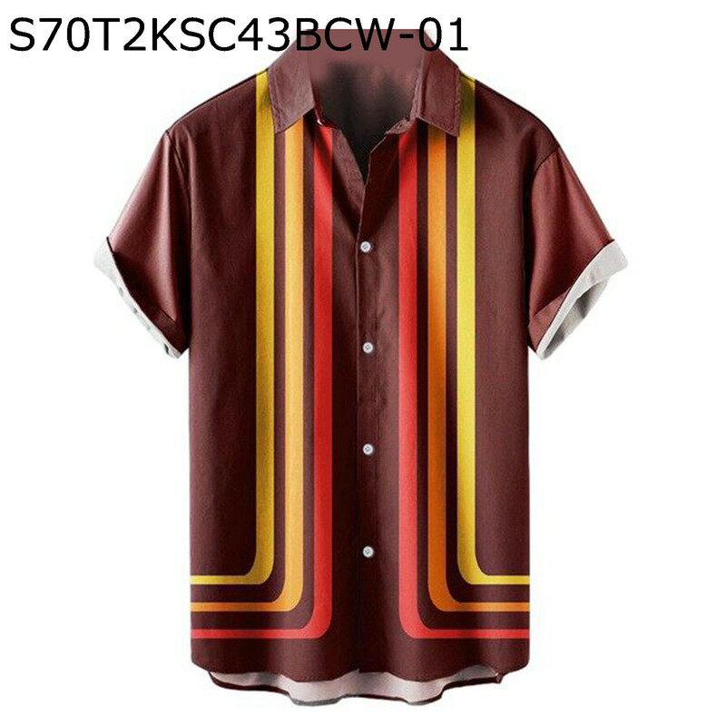 S-5XL ハワイシャツ ビーチシャツ メンズ ストライプ ペアルック 切り替え 大きいサイズ 五分袖 夏用 春服 ボタンダウン ハワイ風 リゾート ゆったり 薄手 軽量 爽やか 通気 日焼け止め服 ユニセックス 海水浴