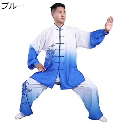 上下セット メンズ レディース チャイナシャツ 太極拳服 花柄 プリント 武術シャツ チャイナボタン 大きいサイズ ゆったり おしゃれ 前開き ユニセックス 演出服 商業公演 スポーツ