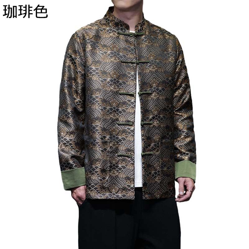 唐装 漢服 メンズ チャイナ服 中華風 カジュアル チャイナボタン 伝統服 大きいサイズ ファッション ゆったり オシャレ ハンサム 秋冬 朝稽古 散歩 お出掛け トラベル オフィス