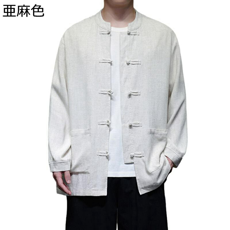 ジャケット 唐装 チャイナシャツ メンズ 漢服 春夏秋 結び釦シャツ ポケット付き カジュアル 無地 大きいサイズ 通気性 吸汗速乾 民族衣装 チャイナ風 アウター トップス 普段着 お出掛け 旅行