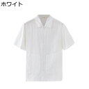 カジュアルシャツ 男性 半袖 前開き 夏服 メンズファッション カッコいい 耐摩耗 軽量 通気性 薄い ゆったり シンプル ベーシック ソリッドカラー 青年 お...