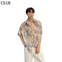 8XL メンズ 絞り染め タイダイ染 半袖 カッターシャツ おおきいサイズ カジュアルシャツ 夏服 折り襟 オーバーサイズ ポケット付き 四季適用 清潔感 薄手 軽量 日焼け止め 復古 肌触り 海水浴 花見 吸汗透湿