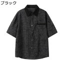 メンズ アロハシャツ 綿100 花柄 チェック柄 開襟シャツ カジュアル 半袖 前開き ブラック 春 夏 ボタン ポケット 通気 軽量 日焼け止め 履き心地 お...