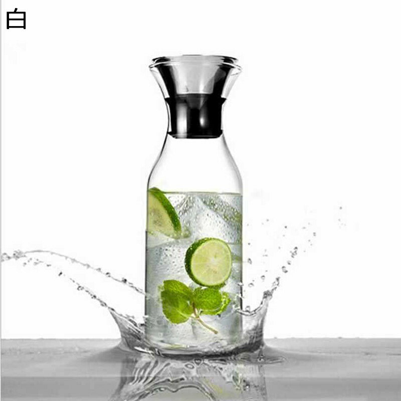 冷水筒 冷蔵庫ポット 麦茶ポット ガラスピッチャー 耐熱ガラス 1.5L 大容量 熱湯可 2wayフィルター ドリンクボトル 透明 洗いやすい 軽量 コーヒー フルーツティー レストラン お店用 モダン