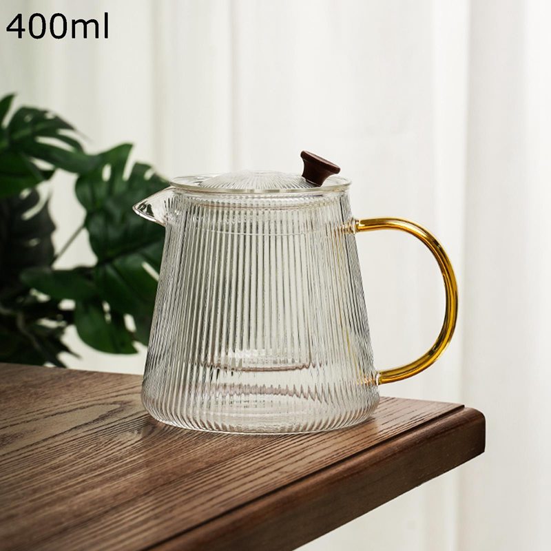 麦茶ポット 急須 冷蔵庫ポット ウォーターピッチャー IH対応 400/800ml 冷水筒 熱湯可 耐熱 茶こし付き 広口デザイン 大容量 透明 アイスティー コーヒー ドリンクタンク 水差し ジャグ お店用