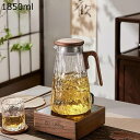 麦茶ポット 1.8L ウォーターピッチャー 冷水筒 ガラス 冷蔵庫ポット 熱湯可 2wayフィルター 広口設計 耐熱 耐冷 透明 大容量 蓋付き アイスティー 花茶 ジャグ ドリンクタンク 水差し レストラン 卓上(3)